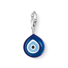 Silver Blue Enamel Turkish Eye Charm