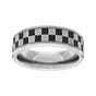Titanium Brushed Checkers 6mm Ring