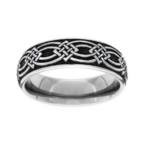 Titanium Celtic Knot Engraved 6mm Ring