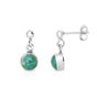 Athena Silver Round Turquoise Drop Earrings