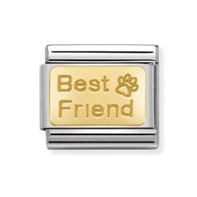 Classic Gold Best Friend Paw Print Charm