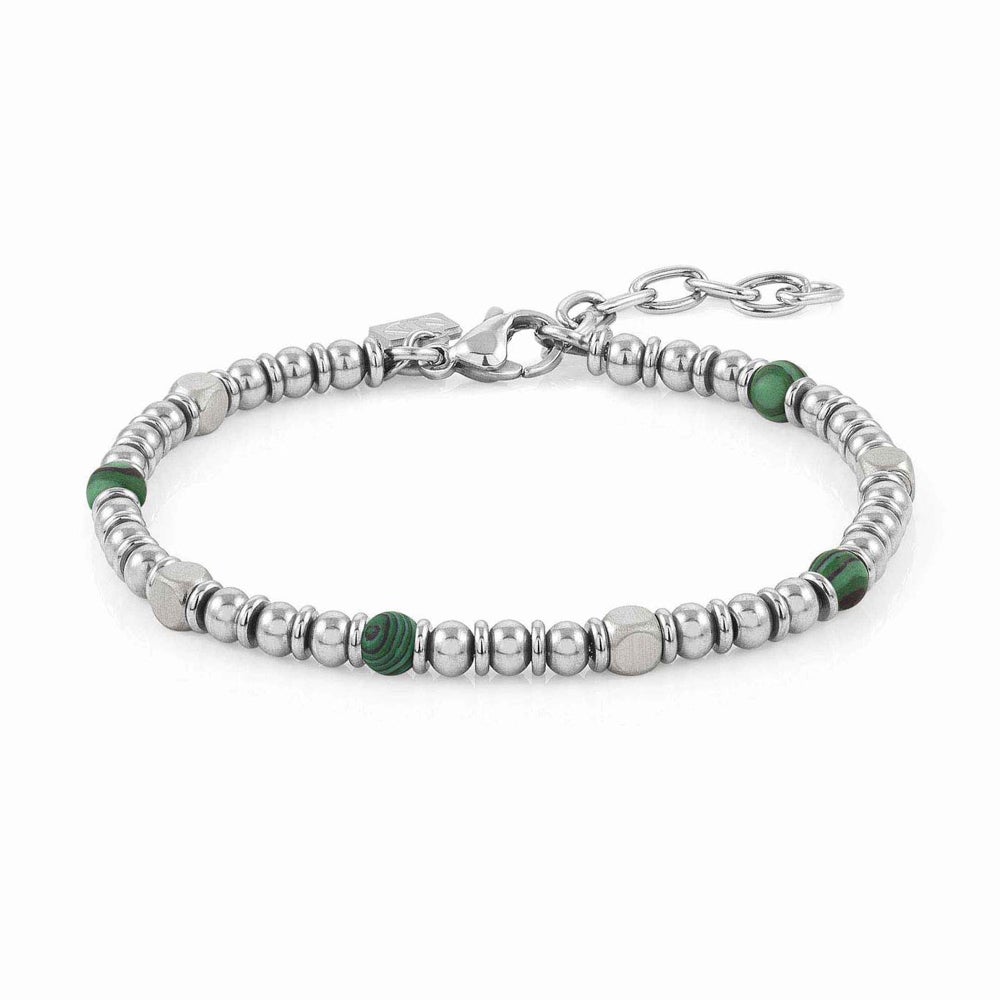 Nomination Instinct Stainless Steel Green Malachite Bead Bracelet
