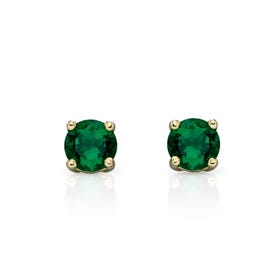 9ct Gold Emerald Stud Earrings 4mm