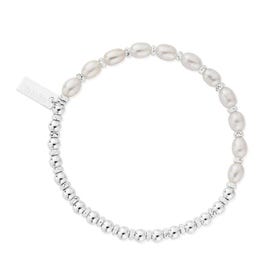 Silver & Pearl Story Of Love Bracelet