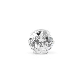 Signature Silver 5mm Round CZ Single Stud Earring