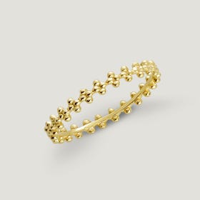 Spun Gold Plated Silver Thin Flower Ring