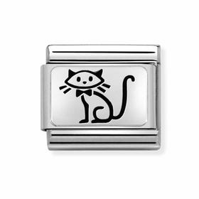Classic Silver My Super Family Cat Charm