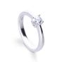 Silver Zirconia 0.5ct Four Claw Solitaire Ring
