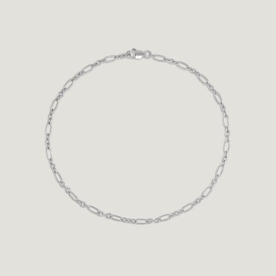 CANDY Cane Silver Cable Chain Anklet