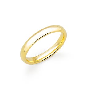 18ct Yellow Gold Court Wedding 3mm Ring - Sample