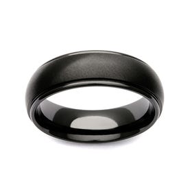 Black Zirconium Shoulder Cut 8mm Ring
