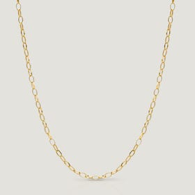 CANDY 9ct Gold Light Oval Belcher Chain Necklace