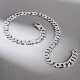 CANDY Cane Silver Flat Curb Chain Necklace