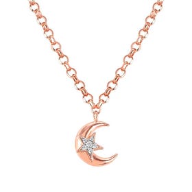 Sweetrock Romance Rose Gold Plated Moon Necklace
