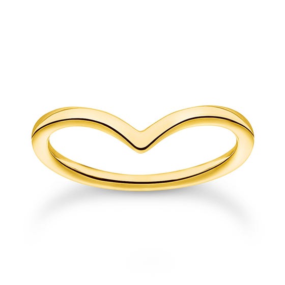 Gold Plated Plain V Shape Ring