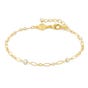 Bella Details Gold Plated CZ Elongated Link Chain Bracelet