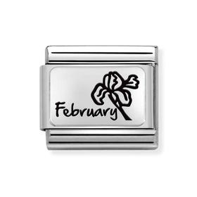 Classic Silver February Violet Flower Charm