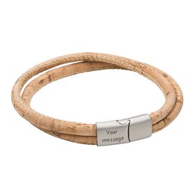 Cork Double Row Bracelet with Stainless Steel Clasp