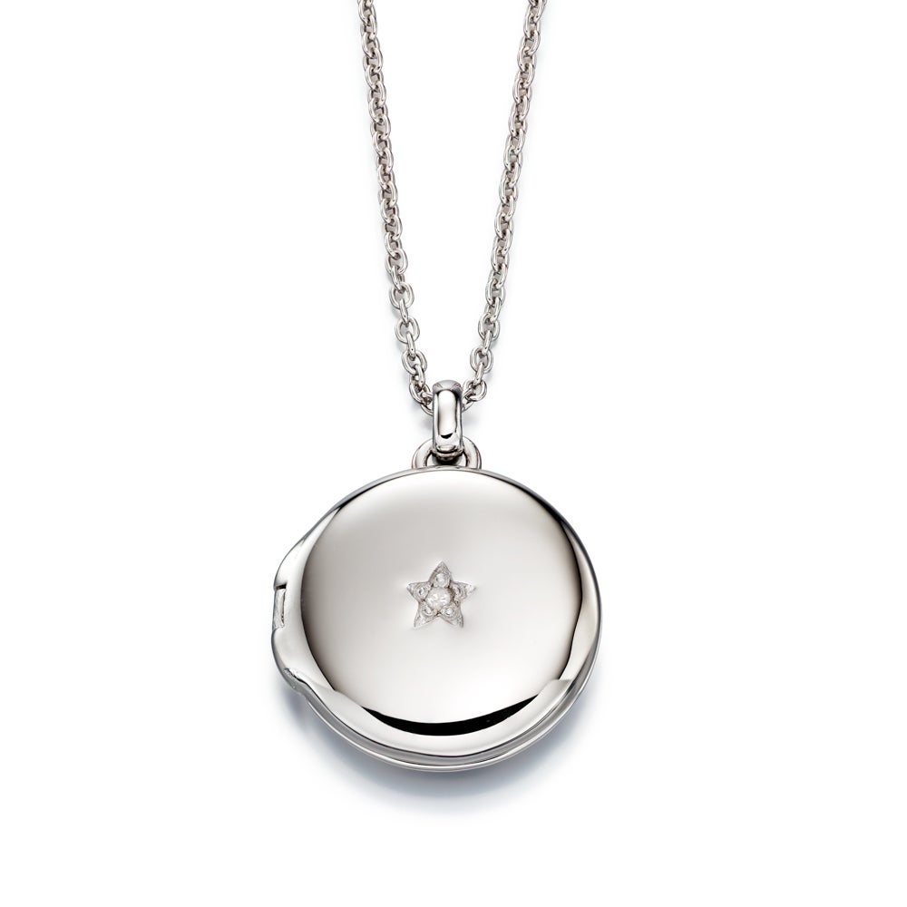 Little Star Silver Adriana Diamond Locket Necklace