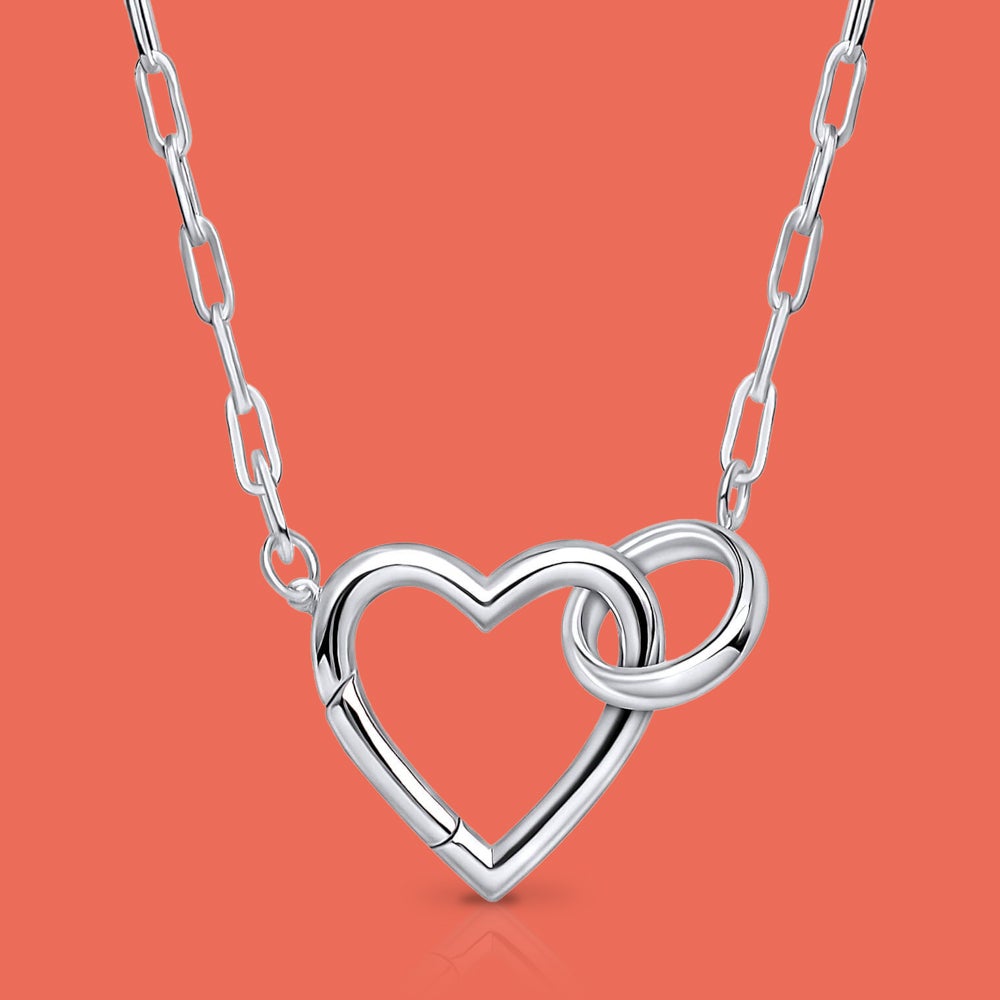 John Greed Signature Silver Heart Connection Necklace