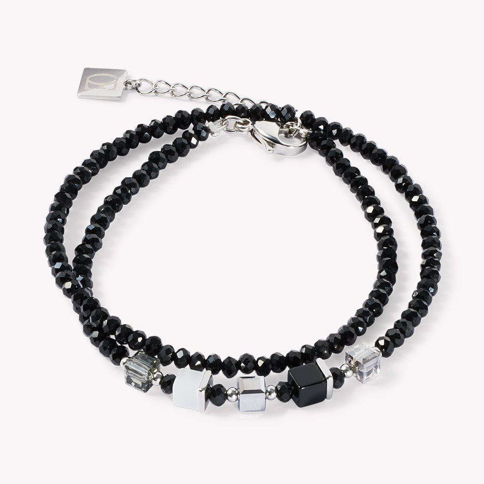 Coeur De Lion Elegance Crystals Wrap Bracelet Black