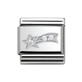 Classic Silver Sparkling Comet Charm