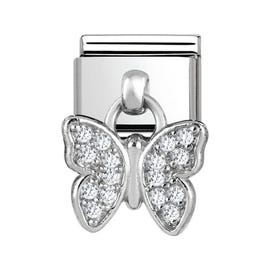 Classic Silver Butterfly Pendant Charm