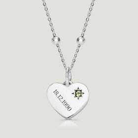 Love Silver & Peridot Heart Necklace