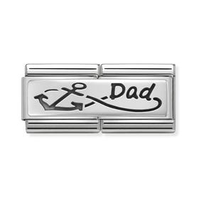 Classic Silver Infinity Dad Double Charm