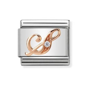 Classic Rose Gold Letter S Charm
