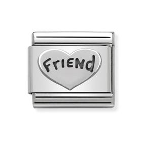 Classic Silver Friend Heart Charm