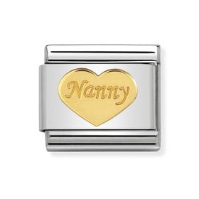 Classic Gold Nanny Heart Charm