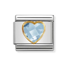Classic Zirconia Faceted Blue Heart Charm