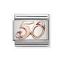 Classic Rose Gold Number 50 Charm