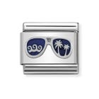 Classic Silver Blue Miami Sunglasses Charm