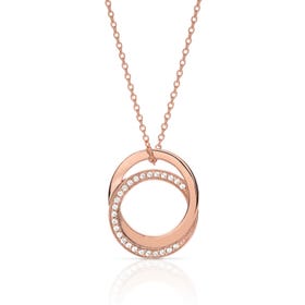 Selene Rose Gold Plated Silver CZ Entwined Necklace