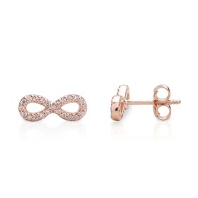Aithre Rose Gold Plated Silver Infinity Earrings