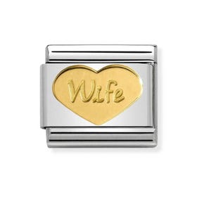 Classic Gold Wife Heart Charm