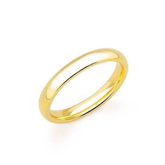 9ct Yellow Gold Court Wedding 2.5mm Ring