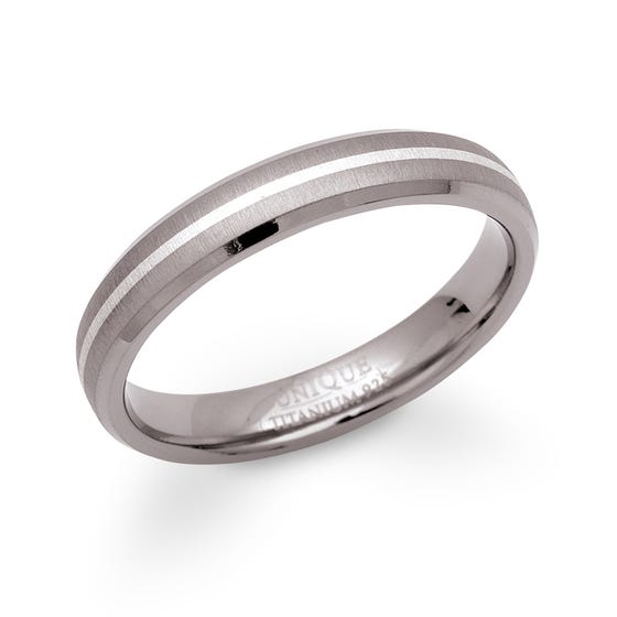 Titanium 6mm Ring with Silver