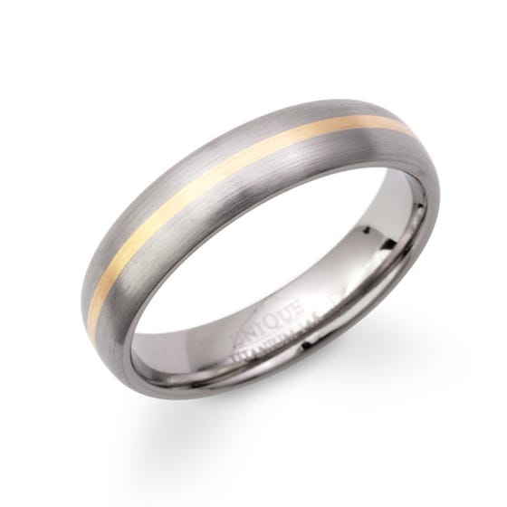 Titanium Ring with 14ct Gold Strip