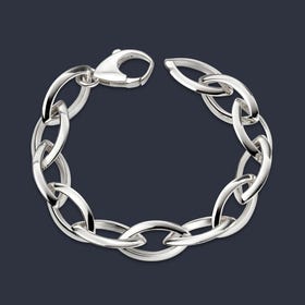 Series 1 Marquise Chain Silver Bracelet