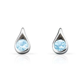 Iris Silver Blue Topaz Teardrop Earrings