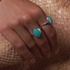Athena Silver Imitation Turquoise Marquise Ring