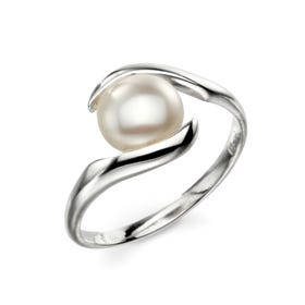 Stones Silver Pearl Wrap Ring