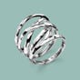 Sketch Wide Wrap Silver Ring