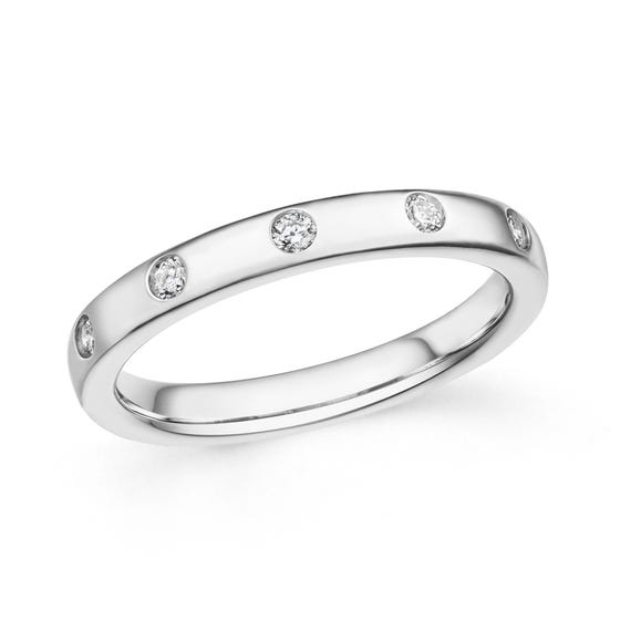 18ct White Gold 0.15ct Diamond Band Ring