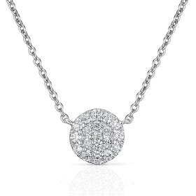 18ct White Gold 0.19ct Diamond Cluster Necklace