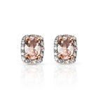 9ct Rose Gold Morganite & Diamond Earrings