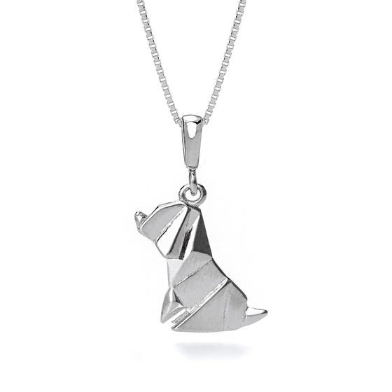 Silver Origami Pooch Necklace